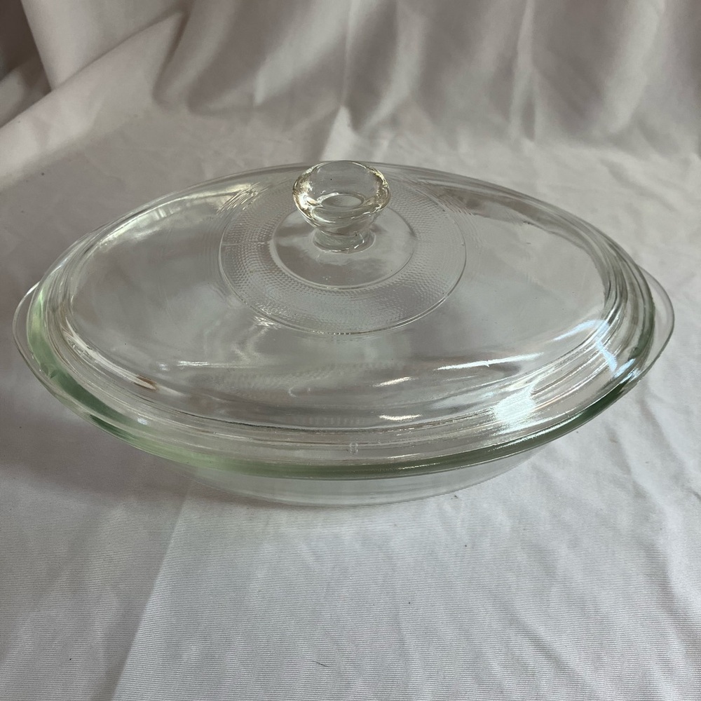 Glasbake Clear Glass Casserole Dish with Lid